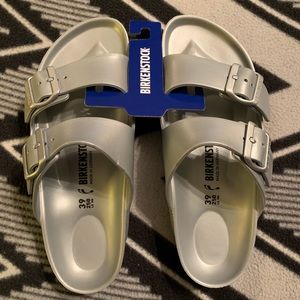 Arizona EVA silver Birkenstocks
